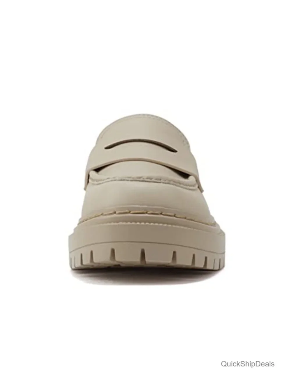Soda Eureka Women Slip On Platform Penny Loafer Lug Sole Stitched Detail
